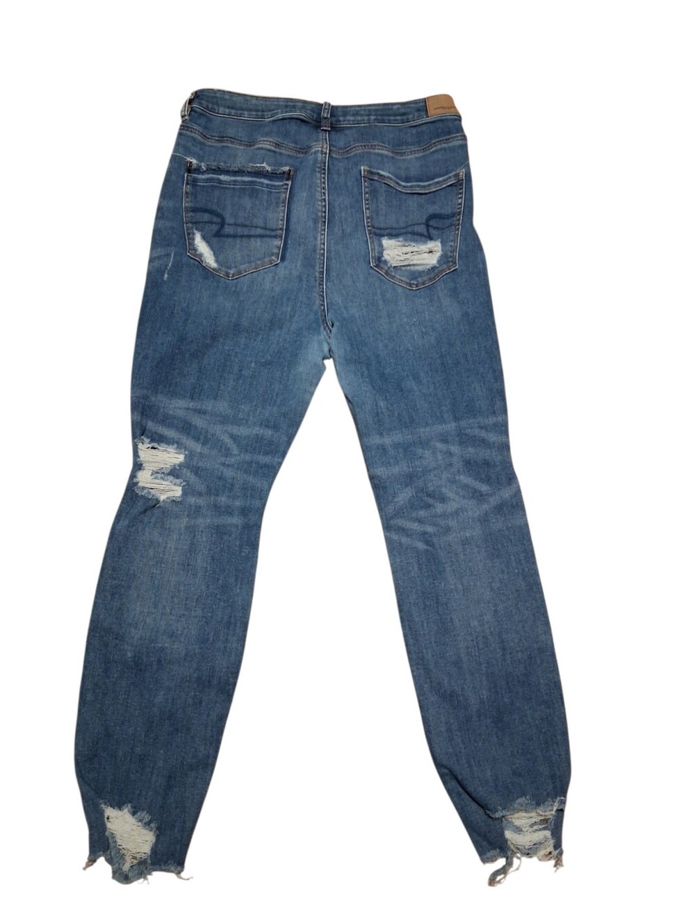 American Eagle Highest Rise Jegging Distressed Blue Denim Jeans Size 16 Short - Picture 5 of 13